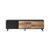Comoda TV Rogan RTV2, 150x40x52 cm, Negru/Stejar Wotan picture - 2