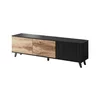 Comoda TV Rogan RTV2, 150x40x52 cm, Negru/Stejar Wotan picture - 4
