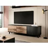 Comoda TV Rogan RTV2, 150x40x52 cm, Negru/Stejar Wotan picture - 5