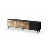 Comoda TV Rogan RTV3, 200x40x52 cm, Negru/Stejar Wotan picture - 1