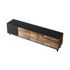 Comoda TV Rogan RTV3, 200x40x52 cm, Negru/Stejar Wotan picture - 2