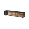 Comoda TV Rogan RTV3, 200x40x52 cm, Negru/Stejar Wotan picture - 4