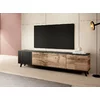 Comoda TV Rogan RTV3, 200x40x52 cm, Negru/Stejar Wotan picture - 6