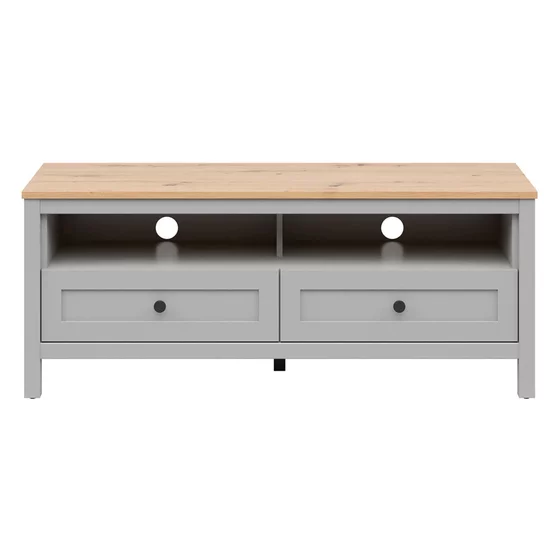 Comoda TV Salga, 129x46.5x52.5 cm, Pal Melaminat, Gri Arctic/Stejar Artisan picture - 1