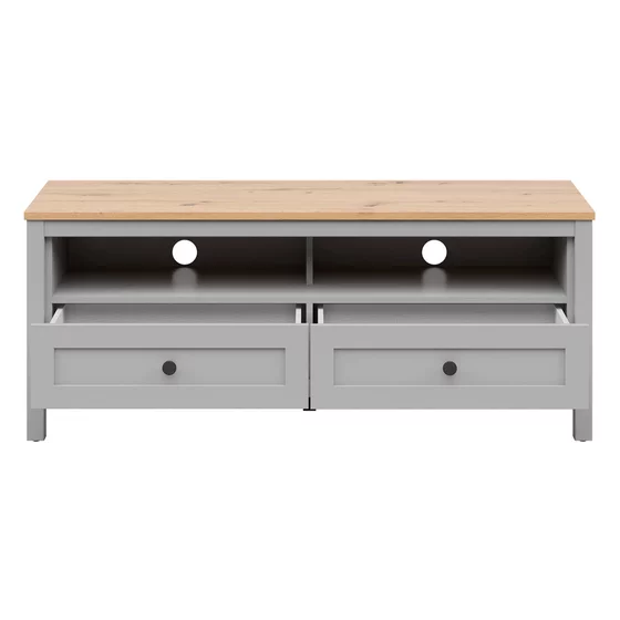 Comoda TV Salga, 129x46.5x52.5 cm, Pal Melaminat, Gri Arctic/Stejar Artisan picture - 4