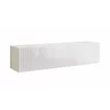 Comoda TV Suspendata Joy, 150x38x35 cm, Pal Melaminat, Front MDF cu Riflaj, Alb/Alb Lucios picture - 1