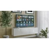 Comoda TV Suspendata Joy, 150x38x35 cm, Pal Melaminat, Front MDF cu Riflaj, Alb/Alb Lucios picture - 3