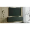 Comoda TV Suspendata Joy, 150x38x35 cm, Pal Melaminat, Front MDF cu Riflaj, Negru picture - 2