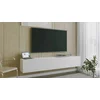 Comoda TV Suspendata Joy, 200x38x35 cm, Pal Melaminat, Front MDF cu Riflaj, Alb picture - 2
