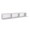 Comoda TV Suspendata Joy, 200x38x35 cm, Pal Melaminat, Front MDF cu Riflaj, Alb/Alb Lucios picture - 2
