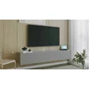 Comoda TV Suspendata Joy, 200x38x35 cm, Pal Melaminat, Front MDF cu Riflaj, Gri picture - 2