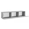 Comoda TV Suspendata Joy, 200x38x35 cm, Pal Melaminat, Front MDF cu Riflaj, Gri picture - 3