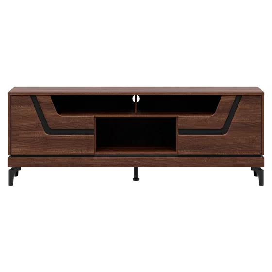 Comoda TV Vero VR01, 163.5x38.5x59.5 h cm, Pal Melaminat/MDF, Nuc Inchis picture - 1