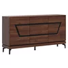 Comoda Vero 3 Usi + Sertar VR03, 163.5x38.5x86 h cm, Pal Melaminat/MDF, Nuc Inchis picture - 4