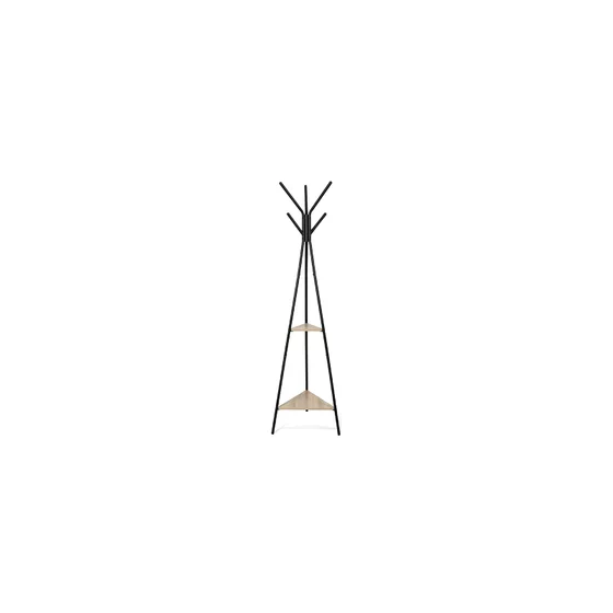 Cuier Hol Tip Pom - Calci - 49x49x181 cm, Metal, Negru/Natur picture - 1