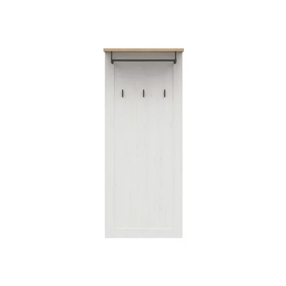 Cuier Loksa, 59x30x143.5 cm, Pal Melaminat, Pin Alb/ Stejar Gradson picture - 1