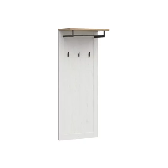Cuier Loksa, 59x30x143.5 cm, Pal Melaminat, Pin Alb/ Stejar Gradson picture - 2