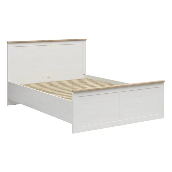 Dormitor Loksa, Dulap Loksa 5 usi,  240x57.5x220 cm, Pat 160x200 cm, 2 Noptiere, Pal Melaminat, Pin Alb/ Stejar Gradson picture - 3