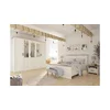 Dormitor Loksa, Dulap Loksa 5 usi,  240x57.5x220 cm, Pat 160x200 cm, 2 Noptiere, Pal Melaminat, Pin Alb/ Stejar Gradson picture - 1