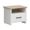 Dormitor Loksa, Dulap Loksa 5 usi,  240x57.5x220 cm, Pat 160x200 cm, 2 Noptiere, Pal Melaminat, Pin Alb/ Stejar Gradson picture - 4