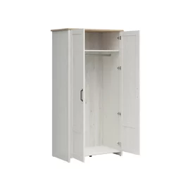 Dulap 2 Usi Loksa, 101.5x57x200.5 cm, Pal Melaminat, Pin Alb/ Stejar Gradson