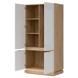 Dulap 2 Usi Milton ML08, 95x55.5x193.5 h cm, Pal Melaminat/MDF,  Stejar Cremona/Alb Mat