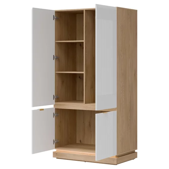 Dulap 2 Usi Milton ML08, 95x55.5x193.5 h cm, Pal Melaminat/MDF,  Stejar Cremona/Alb Mat picture - 2