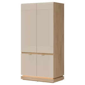 Dulap 2 Usi Milton ML08, 95x55.5x193.5 h cm, Pal Melaminat/MDF, Stejar Cremona/Casmir