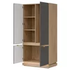 Dulap 2 Usi Milton ML08, 95x55.5x193.5 h cm, Pal Melaminat/MDF, Stejar Cremona/Gri picture - 2