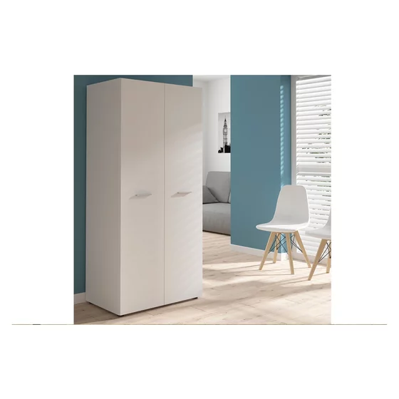 Dulap 2 Usi Neno, 81x54x179 h cm, Pal Melaminat, Alb Mat picture - 3