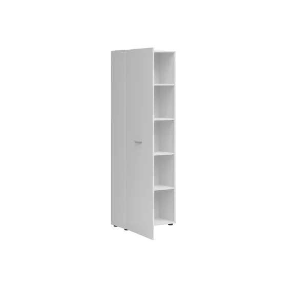 Dulap cu o usa Neno, 60x32x179 h cm, Pal Melaminat, Alb Mat picture - 4