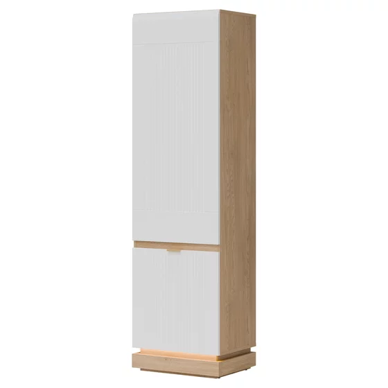 Dulap Cu Polite Milton ML07, 54.5x40.5x193.5 h cm, Pal Melaminat/MDF,  Stejar Cremona/Alb Mat picture - 1
