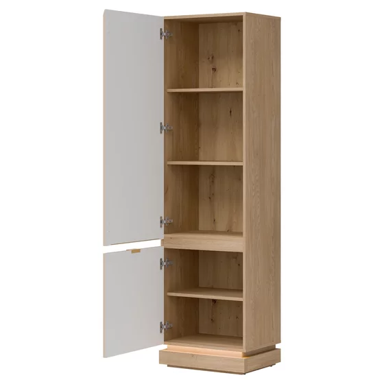Dulap Cu Polite Milton ML07, 54.5x40.5x193.5 h cm, Pal Melaminat/MDF,  Stejar Cremona/Casmir picture - 2