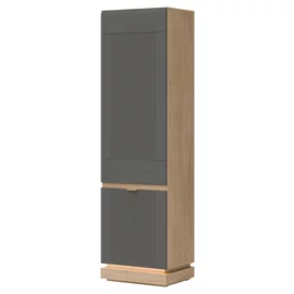 Dulap Cu Polite Milton ML07, 54.5x40.5x193.5 h cm, Pal Melaminat/MDF,  Stejar Cremona/Gri