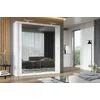 Dulap cu usi culisante IDEA ID-16, 200x60x215 cm, Pal Melaminat/Oglinda - Alb Mat picture - 1