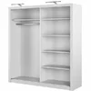 Dulap cu usi culisante IDEA ID-16, 200x60x215 cm, Pal Melaminat/Oglinda - Alb Mat picture - 3