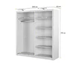 Dulap cu usi culisante IDEA ID-16, 200x60x215 cm, Pal Melaminat/Oglinda - Alb Mat picture - 4