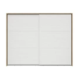 Dulap Cu Usi Culisante Loksa, 270x62.5x218.5 cm, Pal Melaminat, Pin Alb/ Stejar Gradson