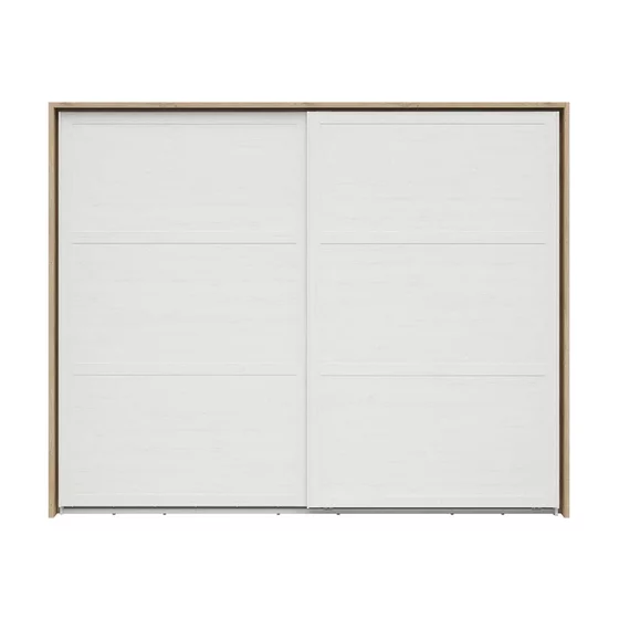 Dulap Cu Usi Culisante Loksa, 270x62.5x218.5 cm, Pal Melaminat, Pin Alb/ Stejar Gradson picture - 2