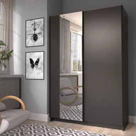 Dulap Cu Usi Culisante Sofia, 120x54.5x182 cm, Pal Melaminat/Negru