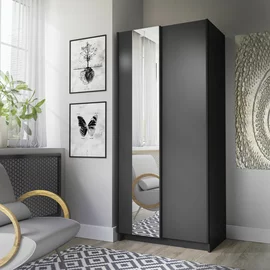 Dulap Cu Usi Culisante Sofia, 80x54.5x182 cm, Pal Melaminat/Negru