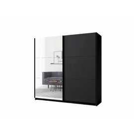 Dulap cu usi culisate Arsala, 201x62x207 cm, Grafit/Oglinda