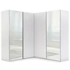 Dulap De Colt Cu Usi Glisante Merida, 207.5-216x62x215, Pal Melaminat/Oglinda, Alb picture - 1