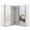 Dulap De Colt Cu Usi Glisante Merida, 207.5-216x62x215, Pal Melaminat/Oglinda, Alb picture - 2