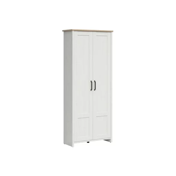 Dulap De Hol Loksa, 2 Usi, 85x37x200.5 cm, Pal Melaminat, Pin Alb/ Stejar Gradson picture - 2