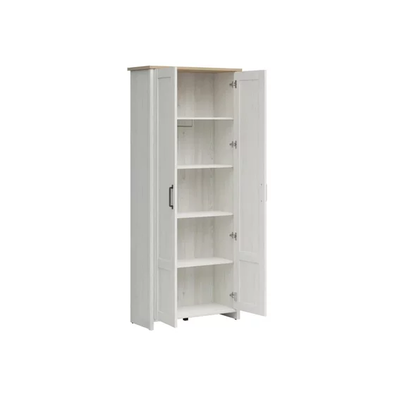 Dulap De Hol Loksa, 2 Usi, 85x37x200.5 cm, Pal Melaminat, Pin Alb/ Stejar Gradson picture - 3