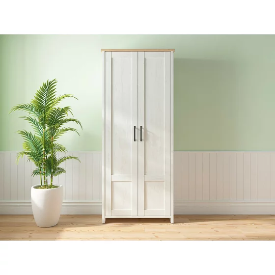 Dulap De Hol Loksa, 2 Usi, 85x37x200.5 cm, Pal Melaminat, Pin Alb/ Stejar Gradson picture - 4
