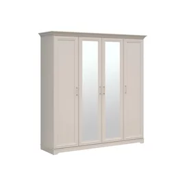 Dulap Flandra 4 Usi+Oglinda, 209.5x61x216 h cm, Pal Melaminat/MDF, Casmir/Stejar Mauvella