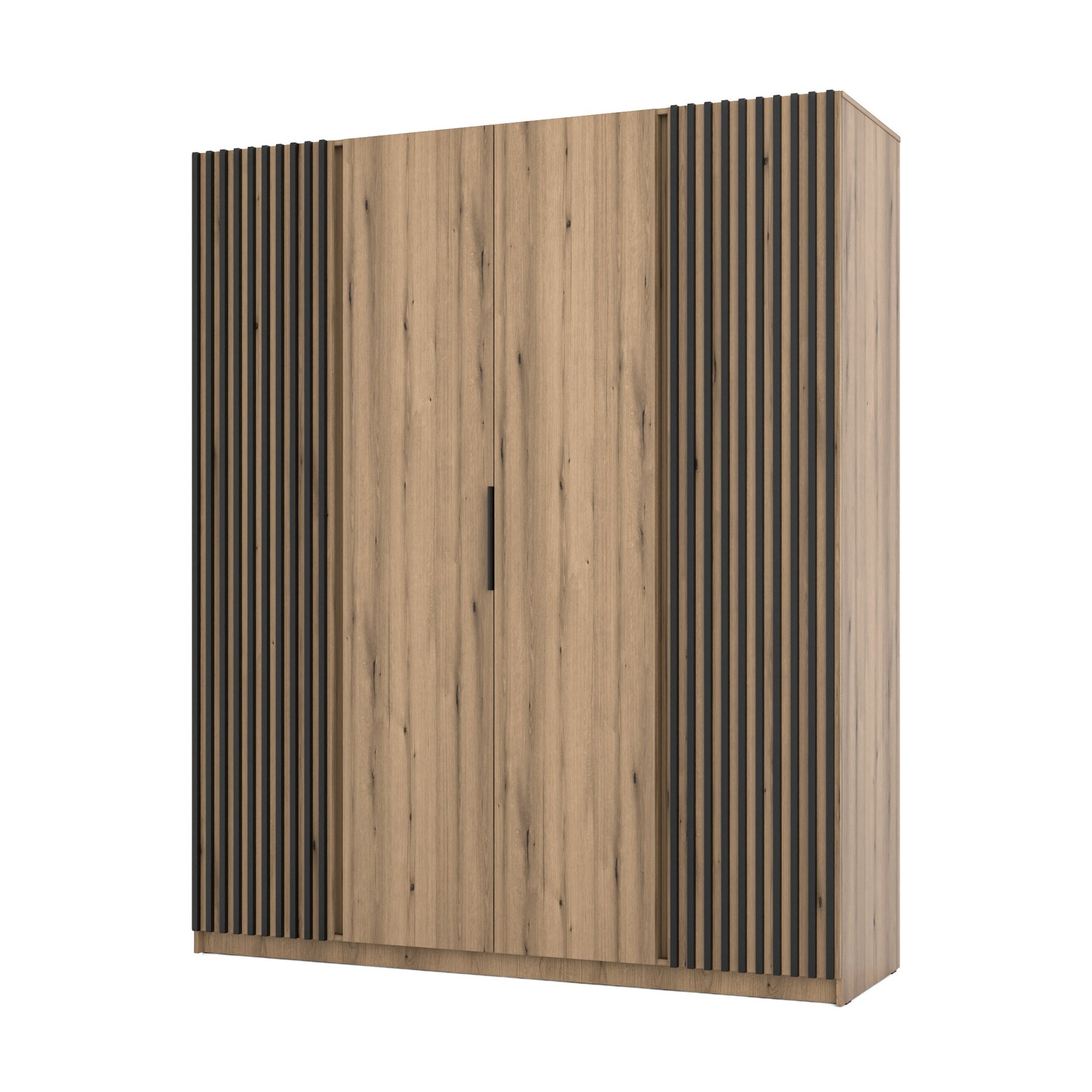 Dulap KAJA 4 Usi - EV/EV-BL 2LAM 2F, 200x61.9x239 cm, Stejar Evoke