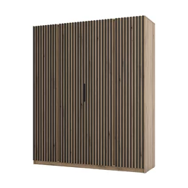 Dulap KAJA EV/EV-BL 4LAM, 200x61.9x239 cm, Stejar Evoke/Stejar Evoke si Negru